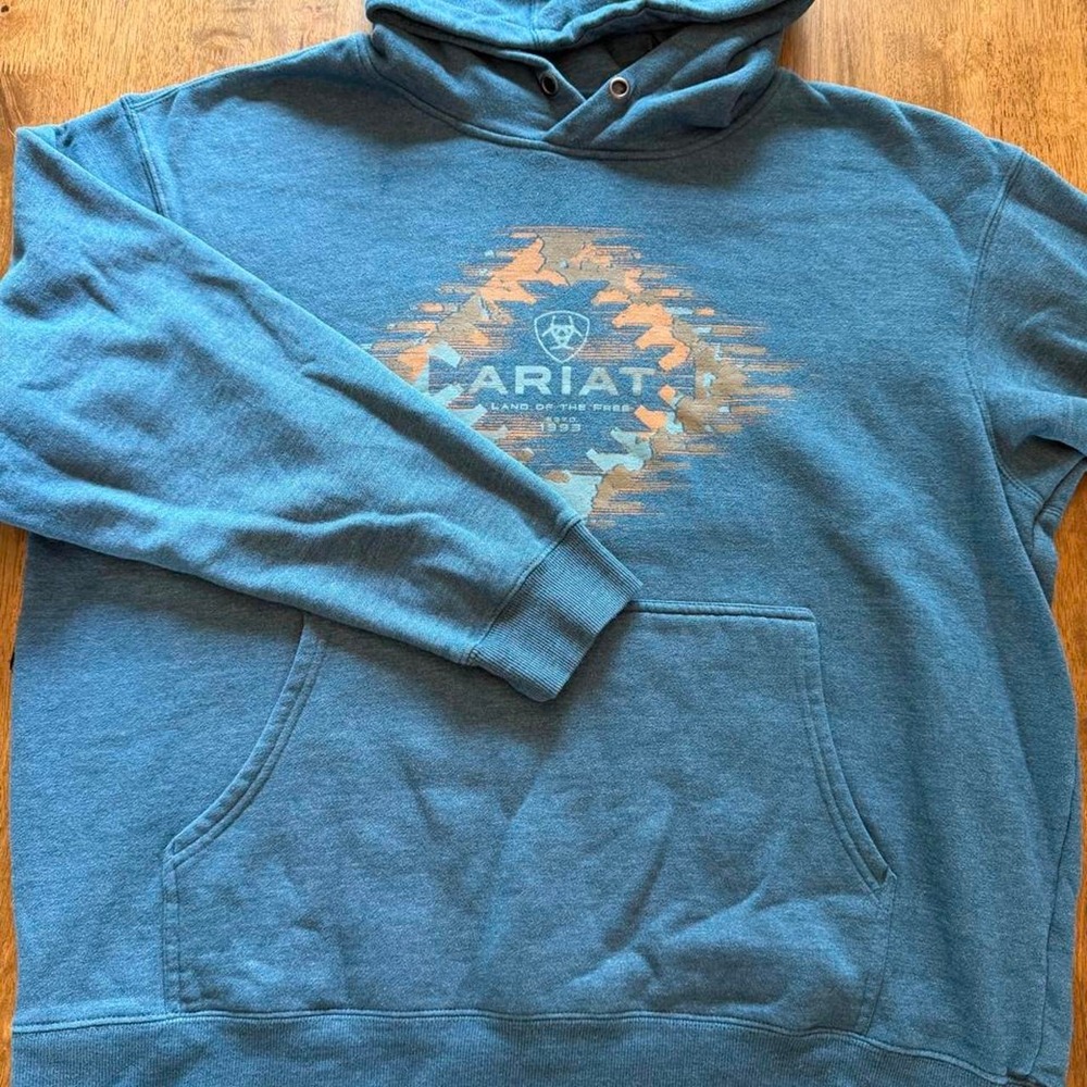 Ariat Men's Hoodie Sweatshirt Logo Blue XL